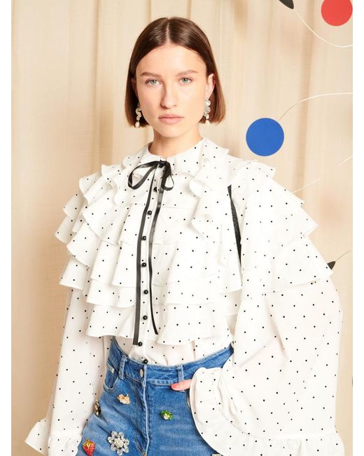 Sister Jane Blue Dream Perle Ruffle Blouse