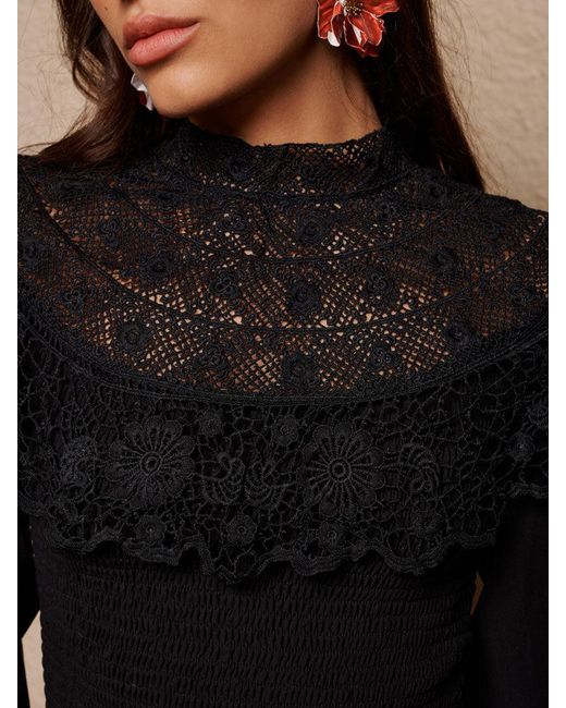 Sister Jane Black Light Language Shirring Top