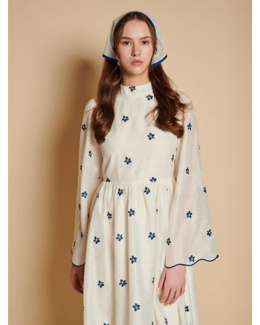 Sister Jane Natural Livia Embroidered Midi Dress