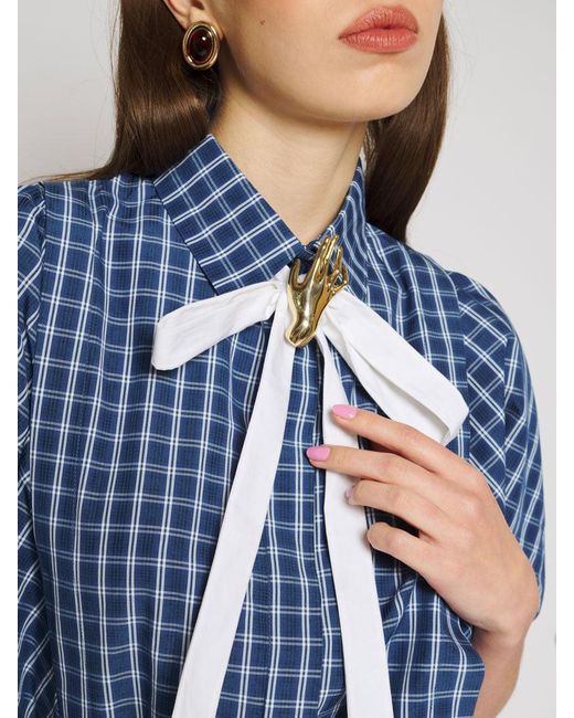 Sister Jane Blue Celeste Check Blouse