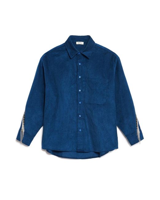 Sister Jane Blue Ghospell Carmen Cord Shirt