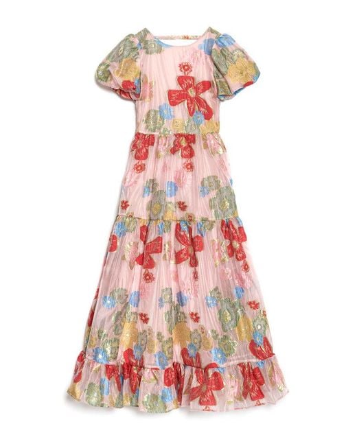Sister Jane White Dream Camellia Jacquard Maxi Dress