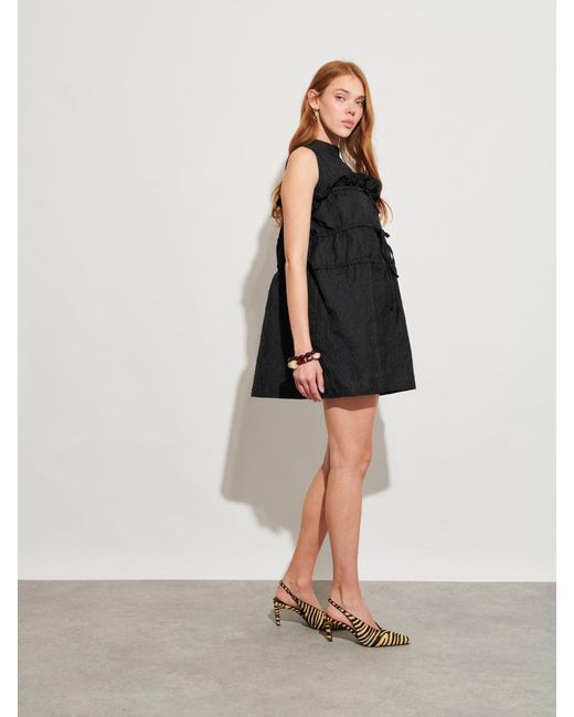 Sister Jane Black Ghospell Amina Ruched Mini Dress