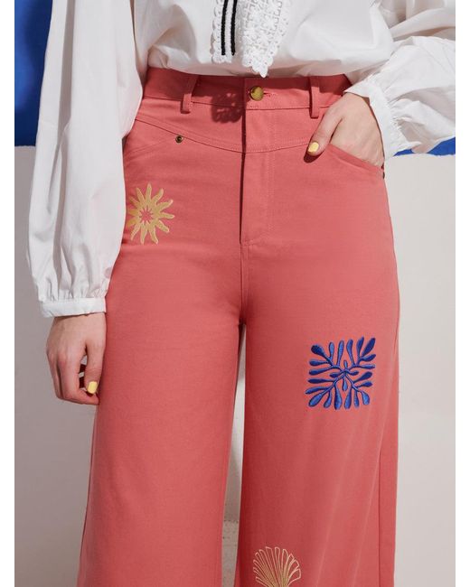 Sister Jane Pink Island Life Embroidered Jeans