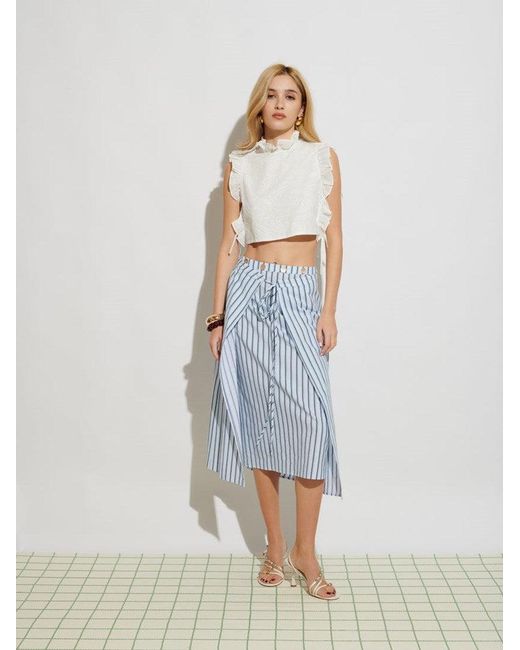 Sister Jane Blue Ghospell Saafiya Striped Midi Skirt