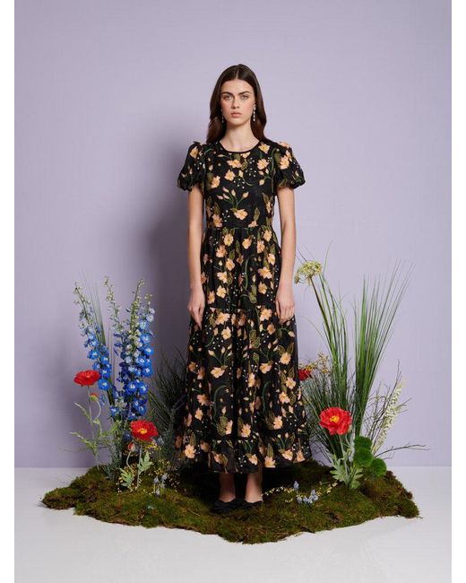 Sister Jane Multicolor Dream Wood Lily Embroidered Maxi Dress