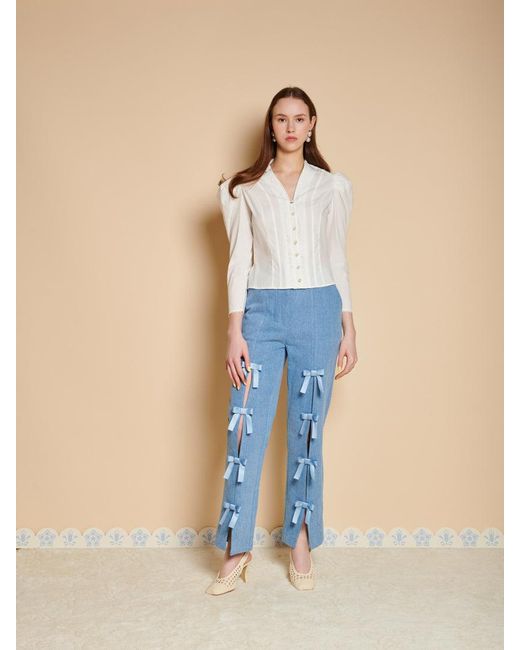 Sister Jane Blue Ebba Trim Blouse
