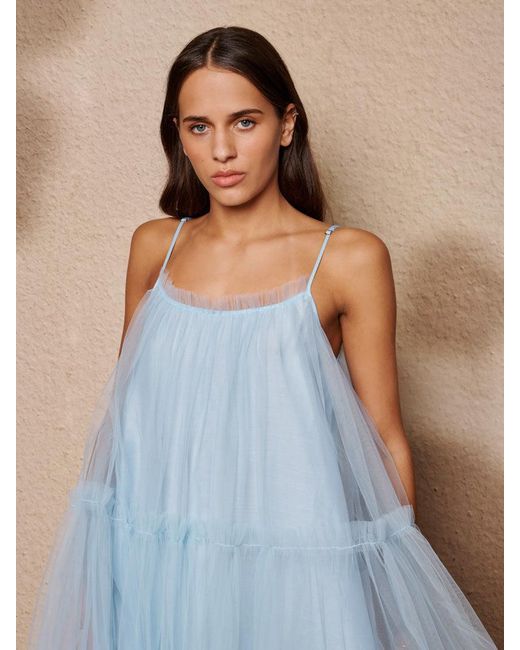 sister jane Sway Tulle Ruffle ミニワンピース Sister Jane Sway Tulle Ruffle Mini Dress in Blue | Lyst