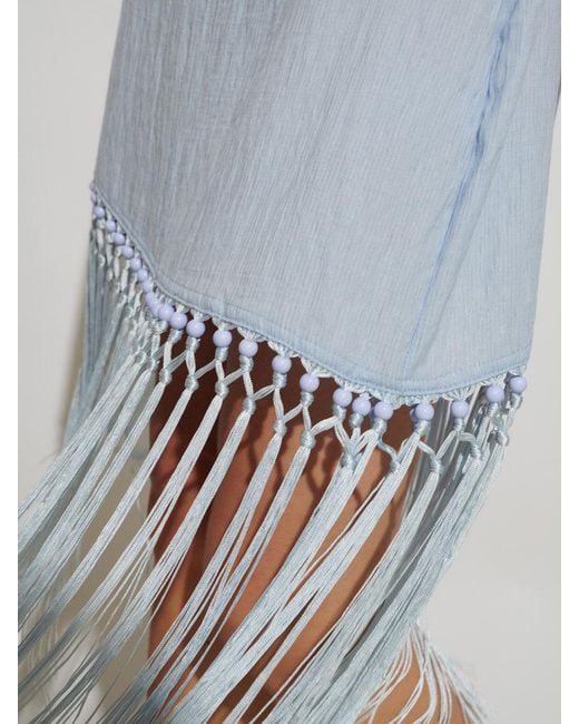 Sister Jane Blue Ghospell Mona Fringed Mini Dress