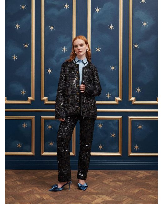 Sister Jane Blue Frederik Tweed Jacket