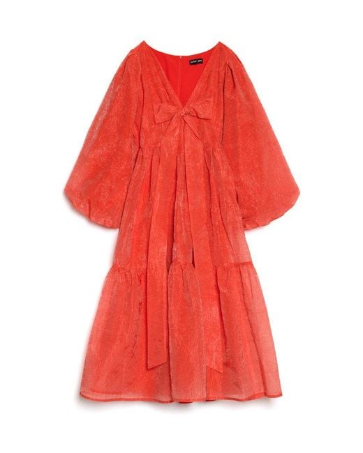 Sister Jane Red Sunrise Bow Midi Dress