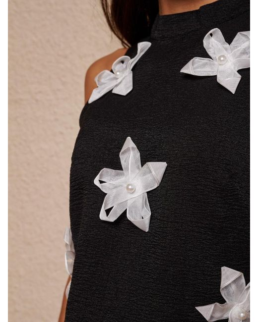Sister Jane Black Glow Flora Cropped Top