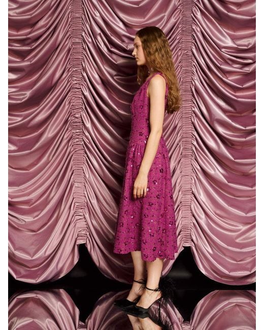 Sister Jane Pink Dream Hollywood Tweed Midi Dress