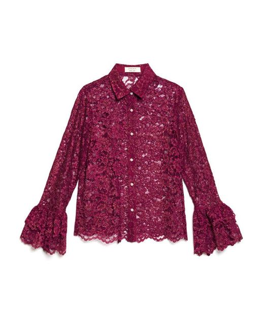 Sister Jane Purple Dream Quill Lace Ruffle Blouse