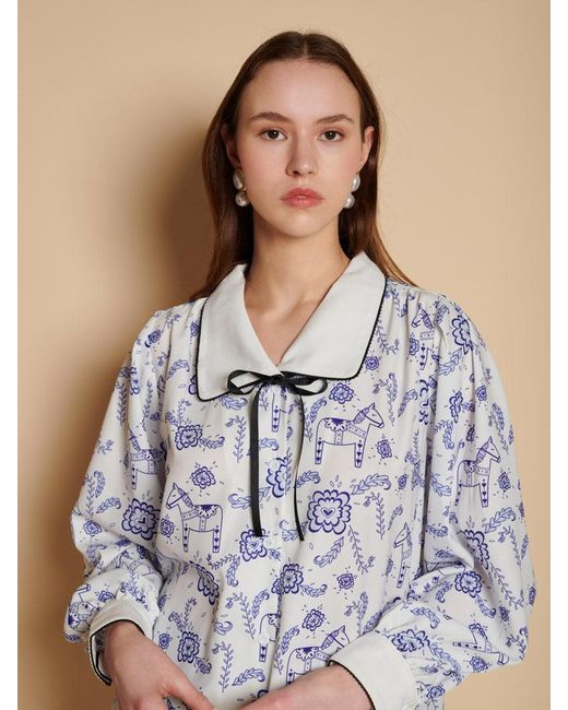 Sister Jane Multicolor Dala Print Blouse