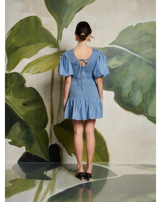Sister Jane Blue Ghospell Scottie Stripe Mini Dress