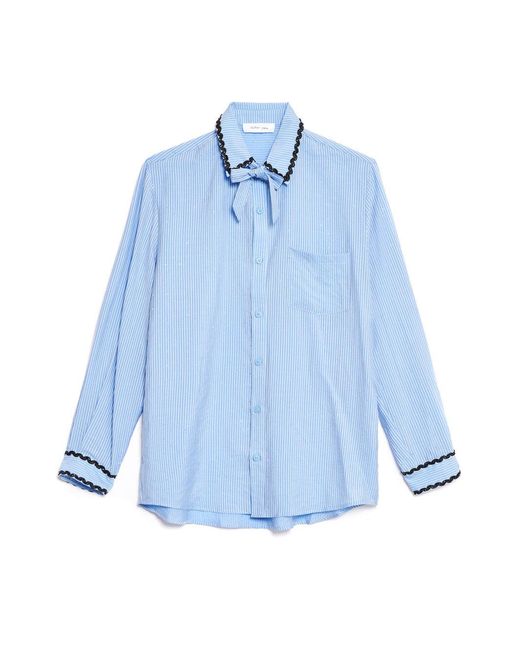 Sister Jane Blue Penny Stripe Gem Shirt