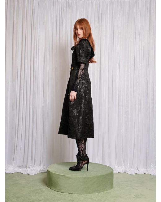 Sister Jane Ravel Jacquard Midi Dress in Gray | Lyst