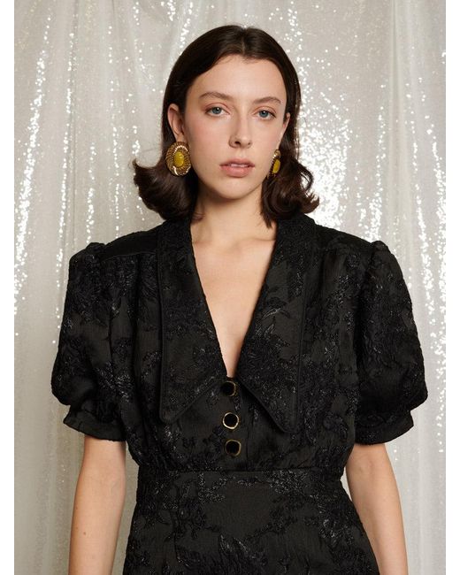 Sister Jane Black Eternal Jacquard Mini Dress