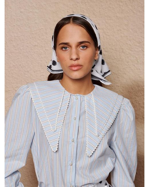 Sister Jane Blue Dawn Stripe Double Collar Shirt