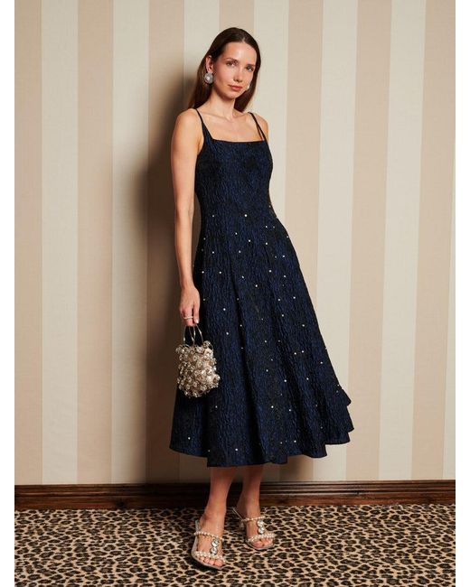 Sister Jane Dream Maison Gem Jacquard Midi Dress in Blue | Lyst