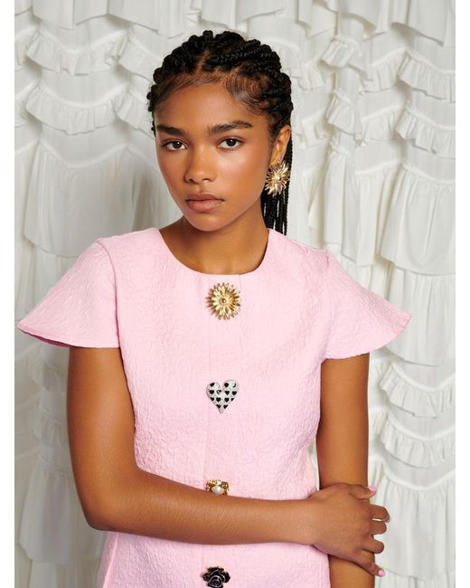 Sister Jane Pink Dream Dorada Jacquard Mini Dress