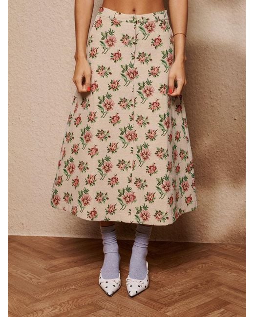 Sister Jane Brown Ember Tapestry Midi Skirt