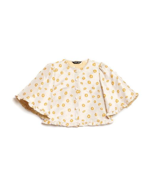 Sister Jane Natural Mora Jacquard Ruffle Top