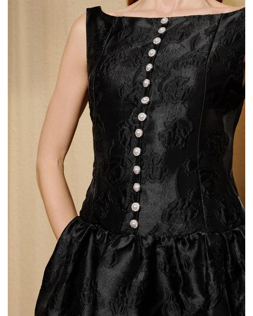 Sister Jane Black Dream Optimist's Jacquard Maxi Dress