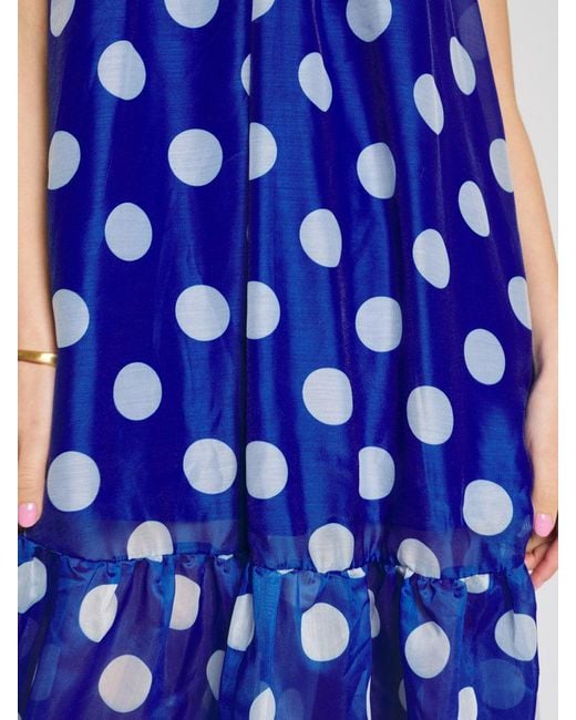 Sister Jane Blue Marine Spot Organza Maxi Dress