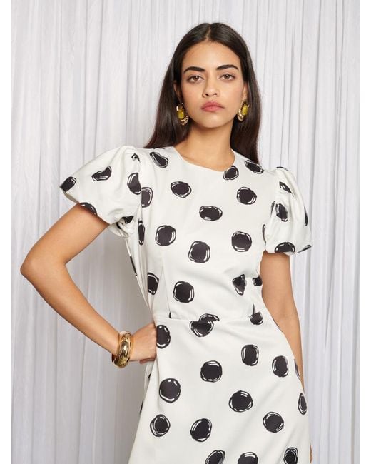 Sister Jane White Spot Palette Midi Dress