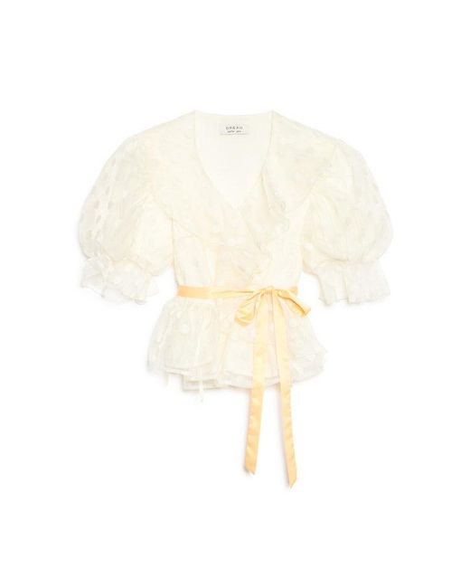 Sister Jane Natural Dream Margaux Spot Organza Wrap Top