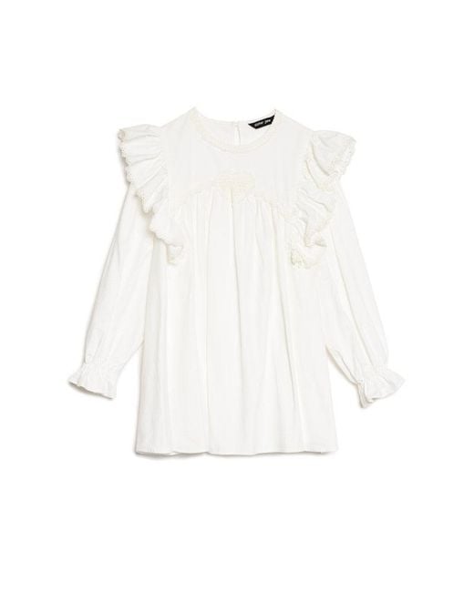 Sister Jane White Sol Seeker Ruffle Mini Dress