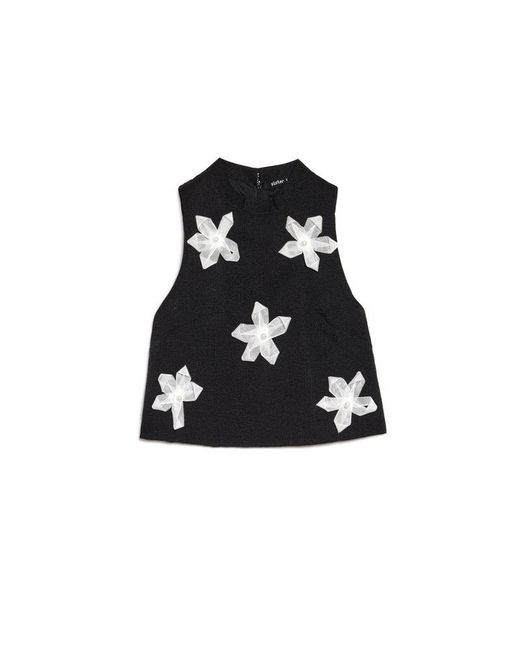 Sister Jane Black Glow Flora Cropped Top
