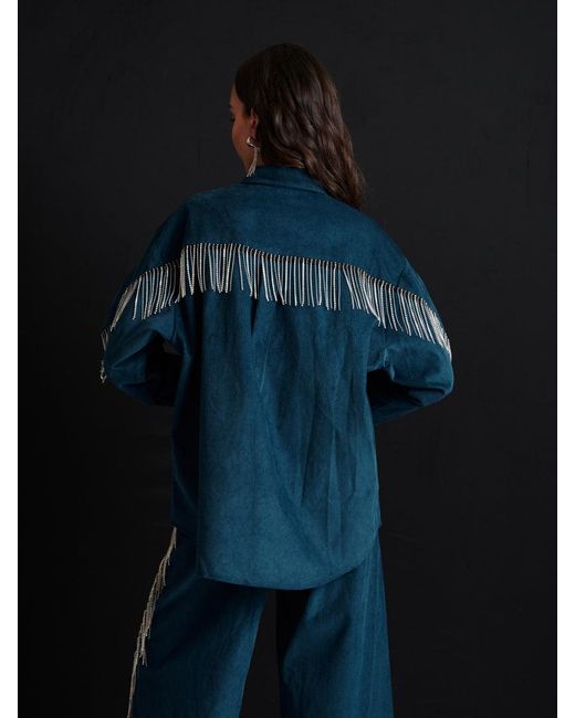 Sister Jane Blue Ghospell Carmen Cord Shirt