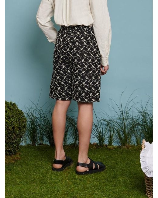 Sister Jane Green Milo Floral Denim Bermuda Shorts