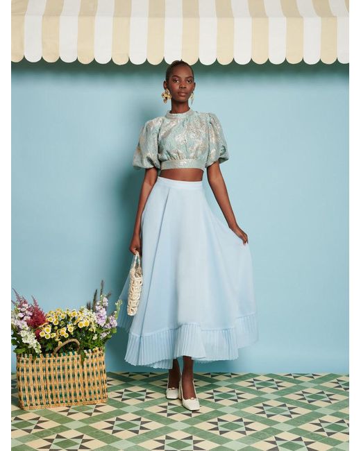 Sister Jane Dream Grape Jacquard Bow Top in Blue | Lyst UK