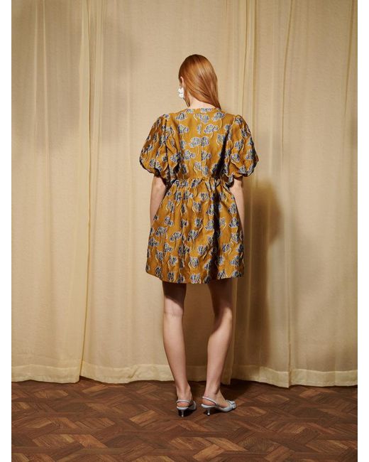 Sister Jane Dream Honey Jacquard Mini Dress in Natural | Lyst