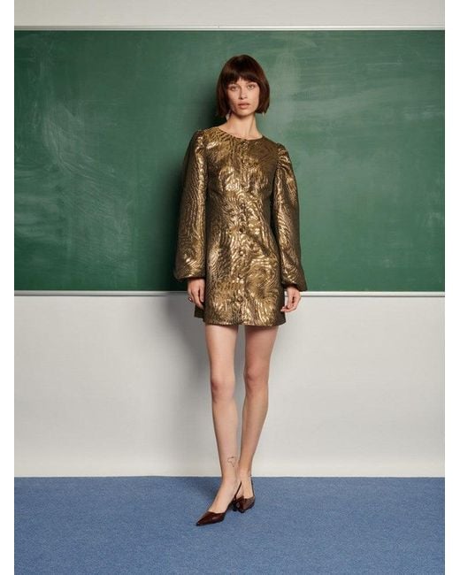 Sister Jane Women's Green Jouri Metallic Mini Dress Sister Jane Women's Green Jouri Metallic Mini Dress