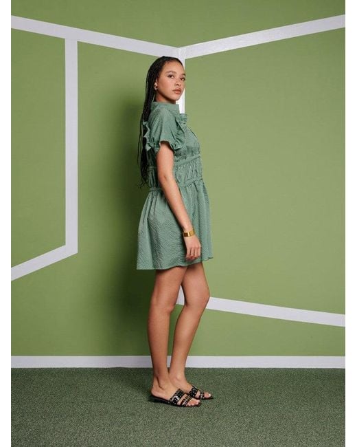 Sister Jane Women's Green Ghospell Jessica Check Mini Dress