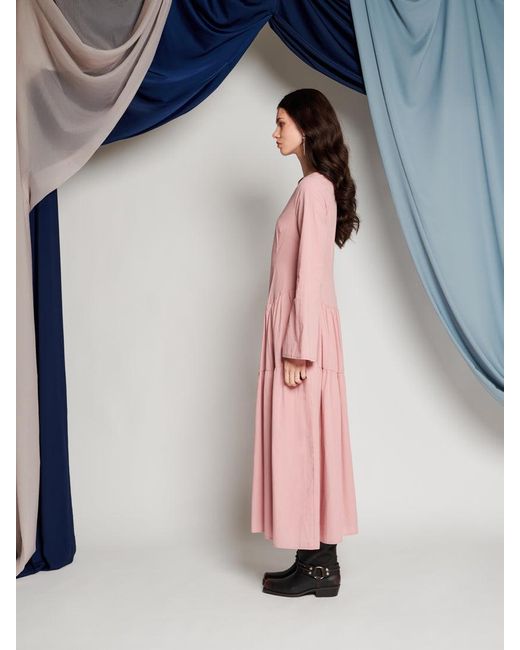 Sister Jane Pink Ghospell Iona Tiered Midi Dress