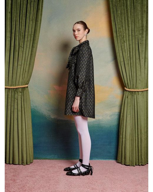 Sister Jane Green Ballad Jacquard Bow Dress