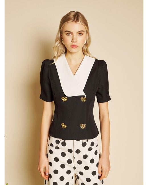Sister Jane Black Painted Hearts Top