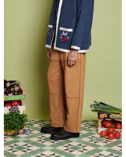 Sister Jane Green Clay Patchwork Trousers