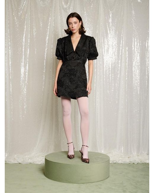 Sister Jane Black Eternal Jacquard Mini Dress