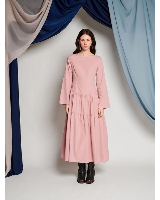 Sister Jane Pink Ghospell Iona Tiered Midi Dress