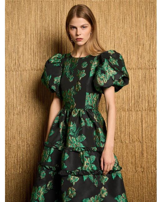 Sister Jane Dream Bonnie Jacquard Midi Dress in Green | Lyst