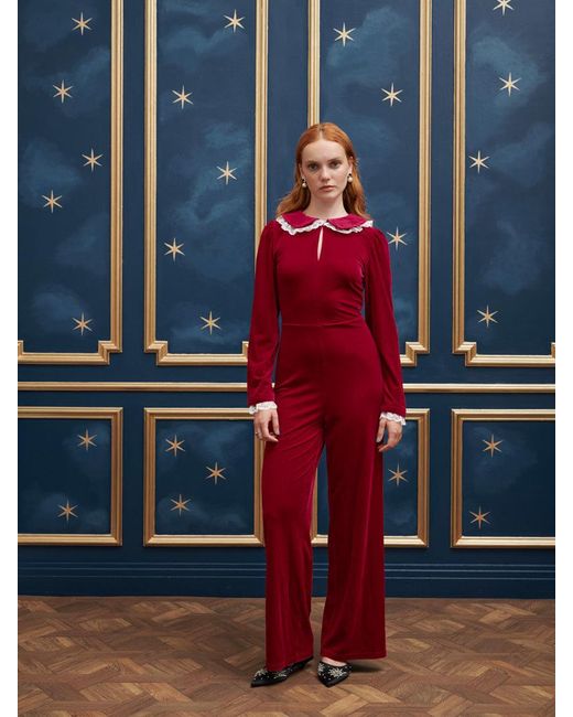 Sister Jane Blue Ballad Velvet Jumpsuit