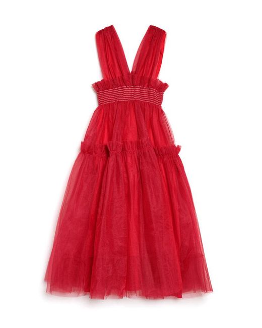 Sister Jane Red Dream Rouge Tulle Midi Dress