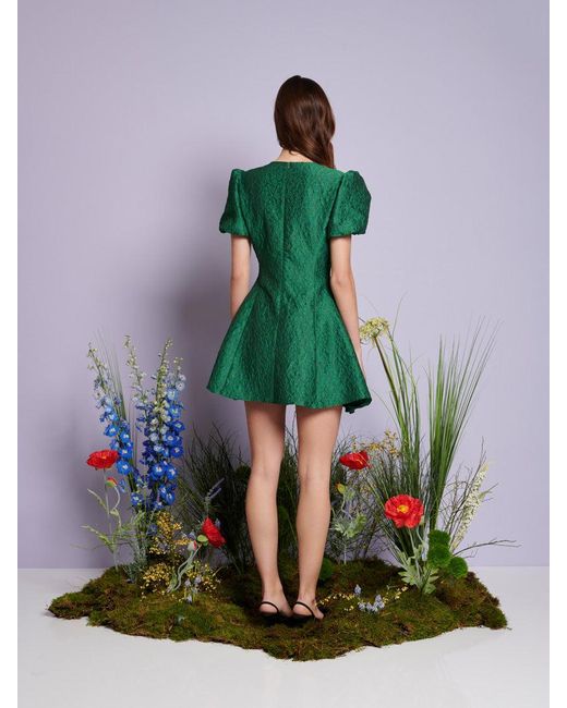 Sister Jane Dream Trillium Jacquard Mini Dress in Green | Lyst UK